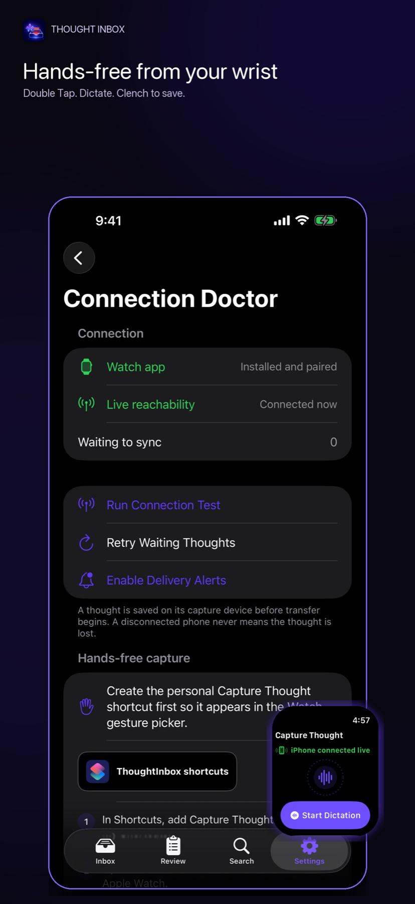 Thought Inbox app screen 2